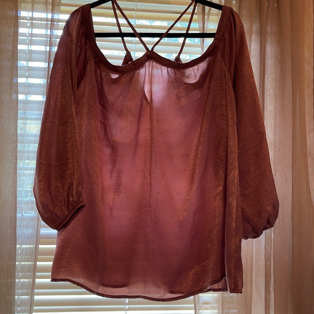 Boutique rayon mauve off the shoulder top size L